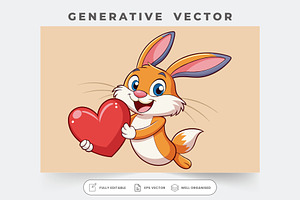 A cute rabbit cartoon displays love, a Graphic by Iftikhar Alam