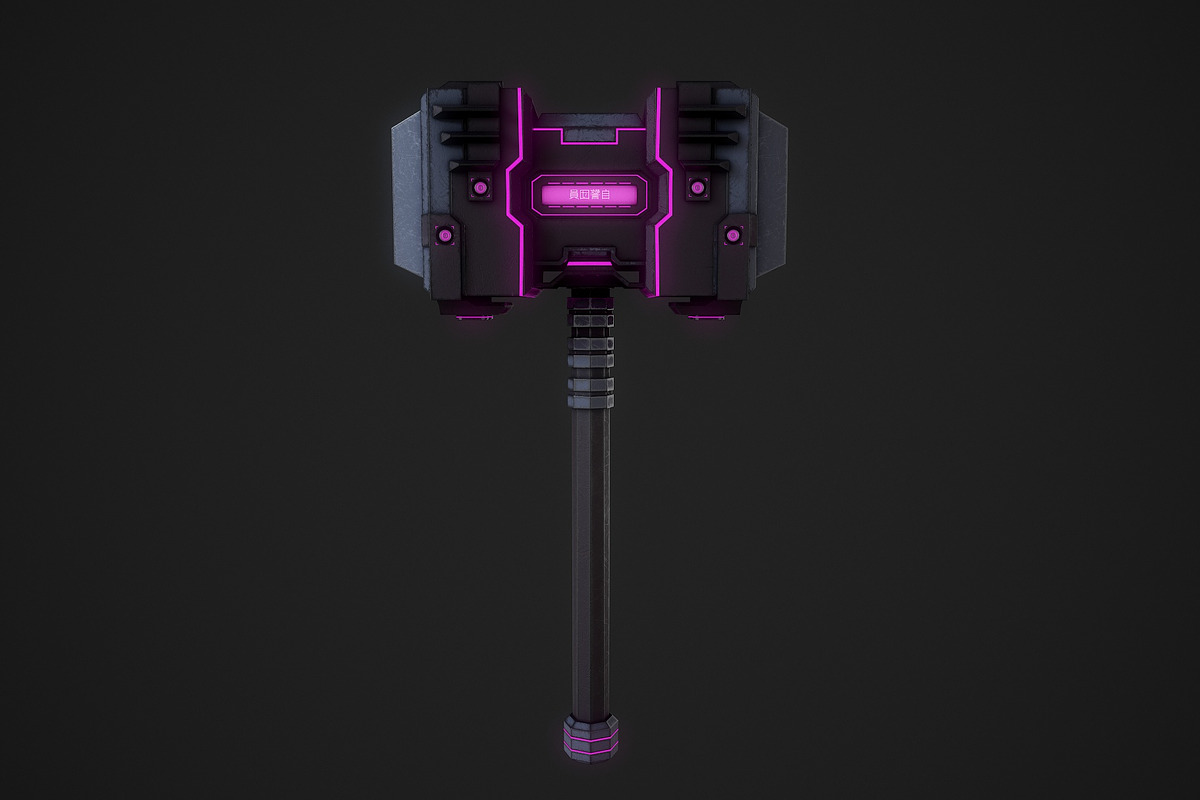 Cyberpunk Hammer, an Object 3D Model by Midgardians (Photo 1 of 10)