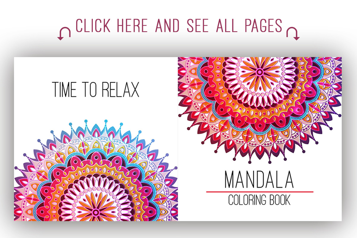 Mandala coloring book for adults., a Brochure Template by Kseniia Kuznetsova (Photo 2 of 5)