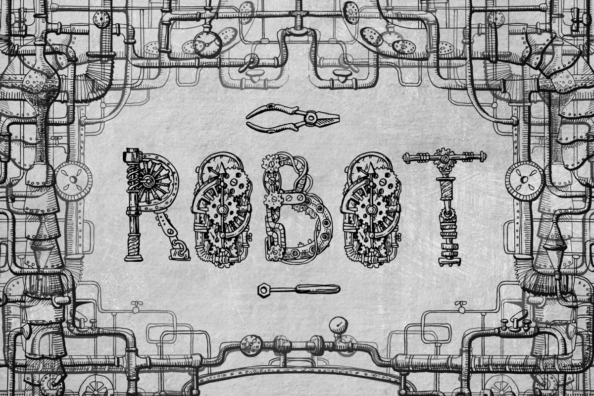 Mechanical alphabet, an Illustration by Steshnikova (Photo 7 of 9)