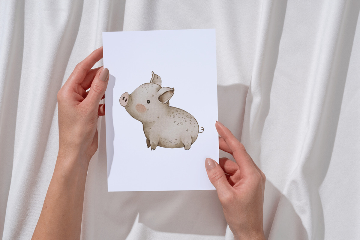 Nursery Farm Animals Clipart Set, an Animal Illustration by Pati Paints (Photo 9 of 10)
