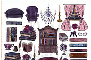 Dark Academia Hand Drawn Clipart, a Decorative Illustration by Masha  Studio (Thumbnail 5 of 6)