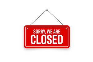 Realistic closed hanging signboard, an Object Illustration by 32pixels