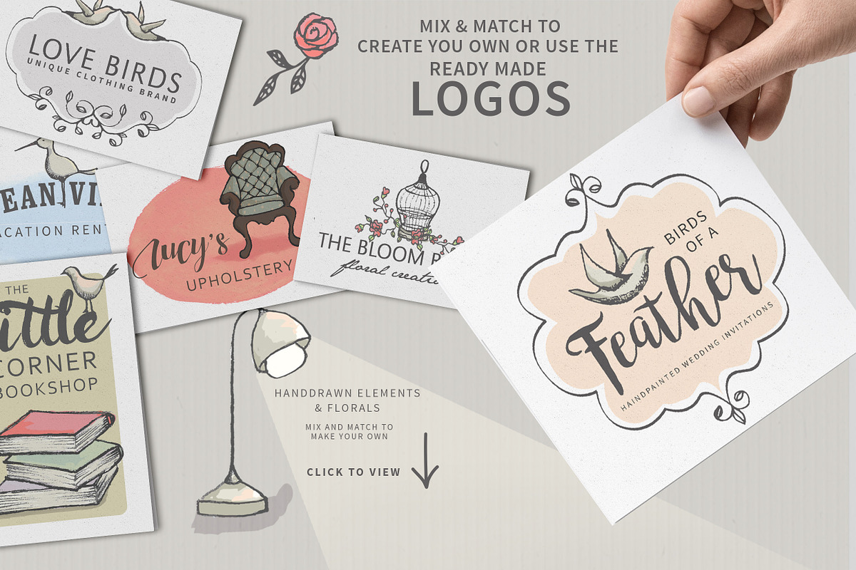 SKETCHED LOGO & CARD elements, an Illustration by Ingrid Marais Design (Photo 2 of 7)
