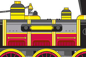 Cartoon Vintage Steam Train