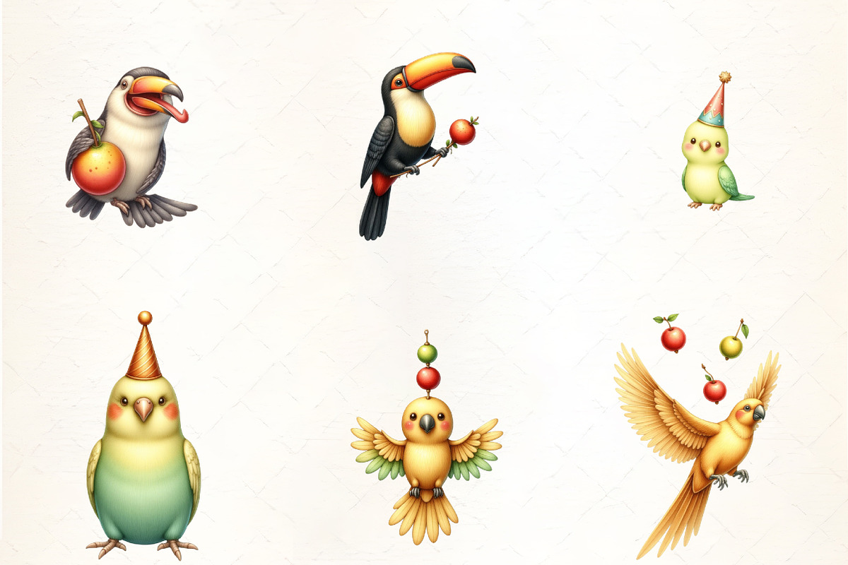 Crazy Funny Birds Clipart Bundle, an Illustration by CrexoraLab (Photo 5 of 5)