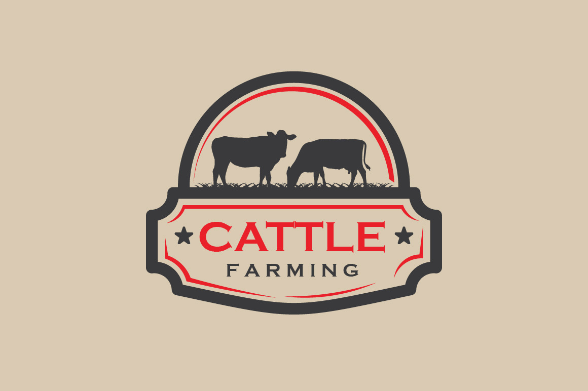 Vintage Cattle Farming Logo Badge | Branding & Logo Templates ...