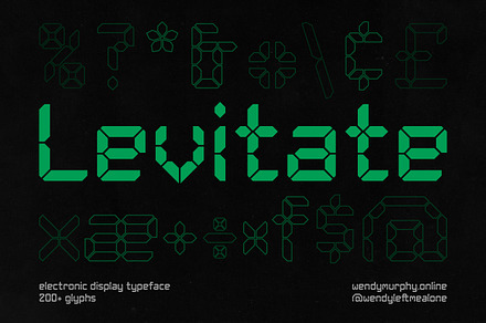 Levitate | Electronic Display Type, a Sans Serif Font by wendyleftmealone