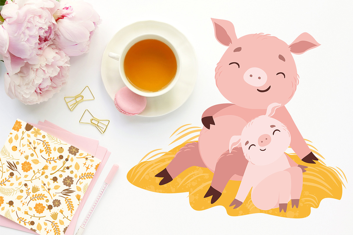 Mother and baby. Mothers Day, an Animal Illustration by Lesya Skripak (Photo 7 of 7)