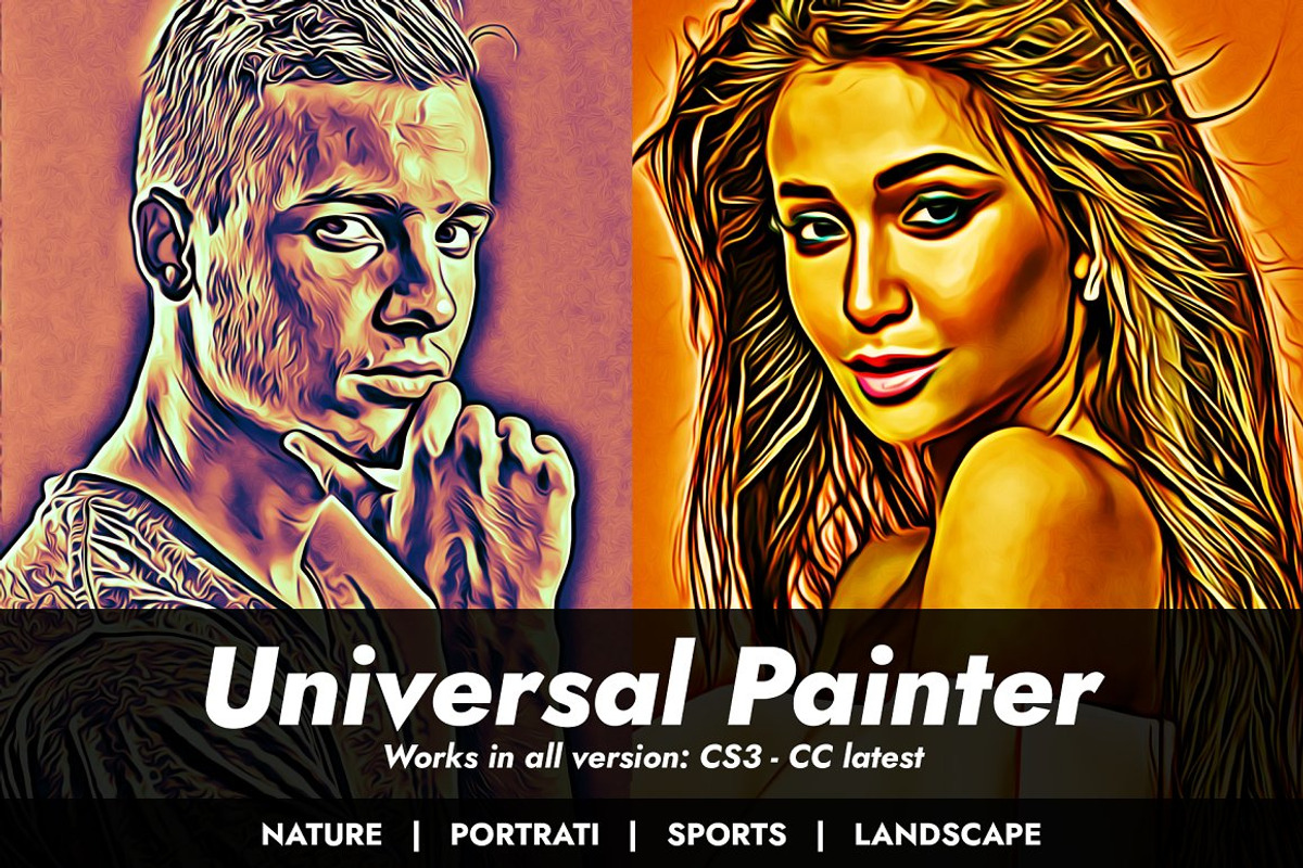 BUNDLE! 18 in 1 Oil Painting Effect, an Action Add-On by U_Design (Photo 16 of 19)