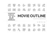 Movie and Theater Icon Set, an Outline Icon by Prosymbols (Thumbnail 1 of 5)