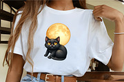 Black Cat and Full Moon Clipart, an Illustration by CrexoraLab (Thumbnail 5 of 5)