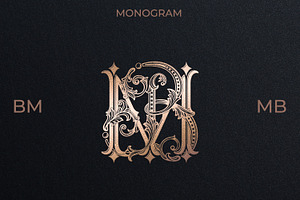 MB BM Wedding Monogram Logo