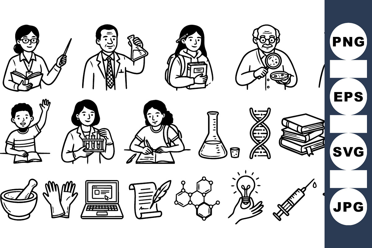 Science Education Vector Clipart Set, an Illustration by designvectx (Photo 3 of 3)