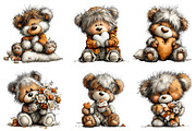 Whimsical Bear Valentine's Clipart, an Illustration by Dream Creation (Thumbnail 5 of 6)