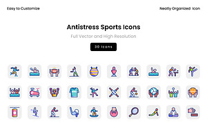 Antistress Sports Icons, a Solid Icon by Wencory