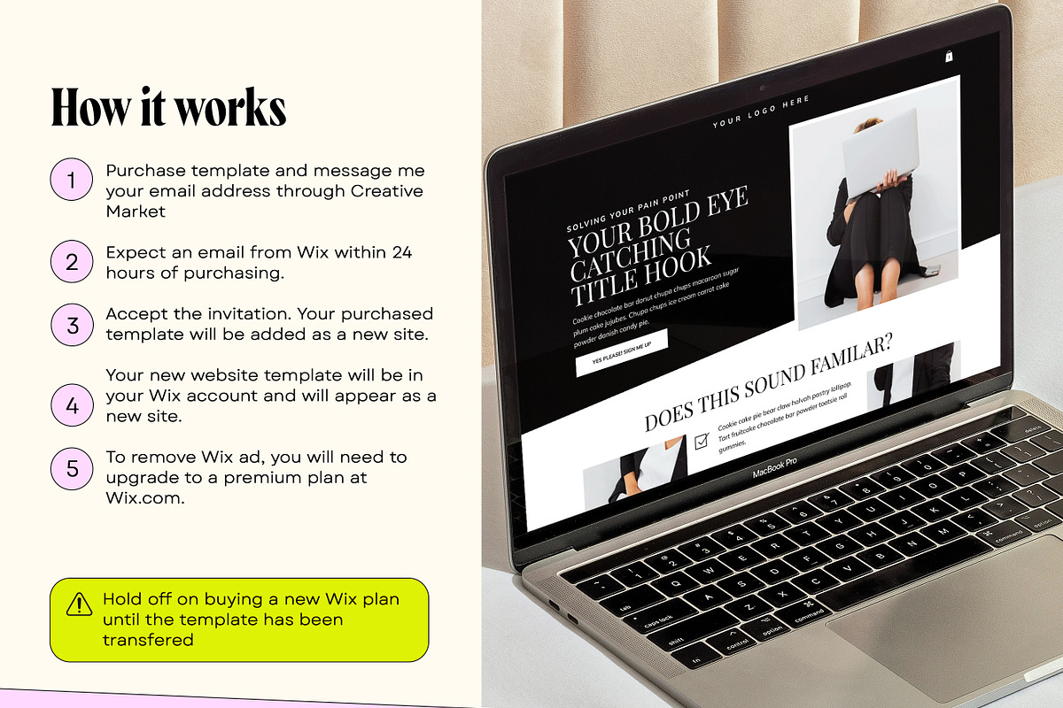 Minimal Wix Sales Page Template, a Wix Template by Template Twist Shop (Photo 5 of 10)