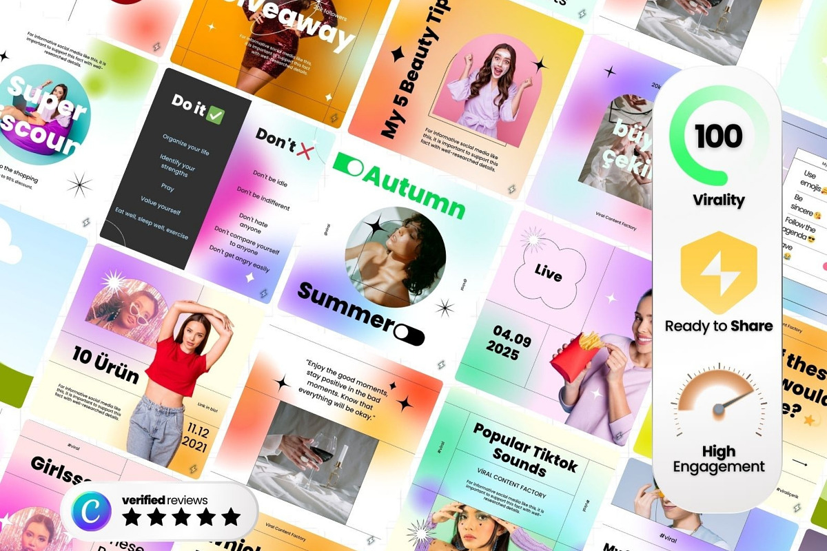 Influencer Canva Templates For IG, a Social Media Template by Virall (Photo 2 of 10)