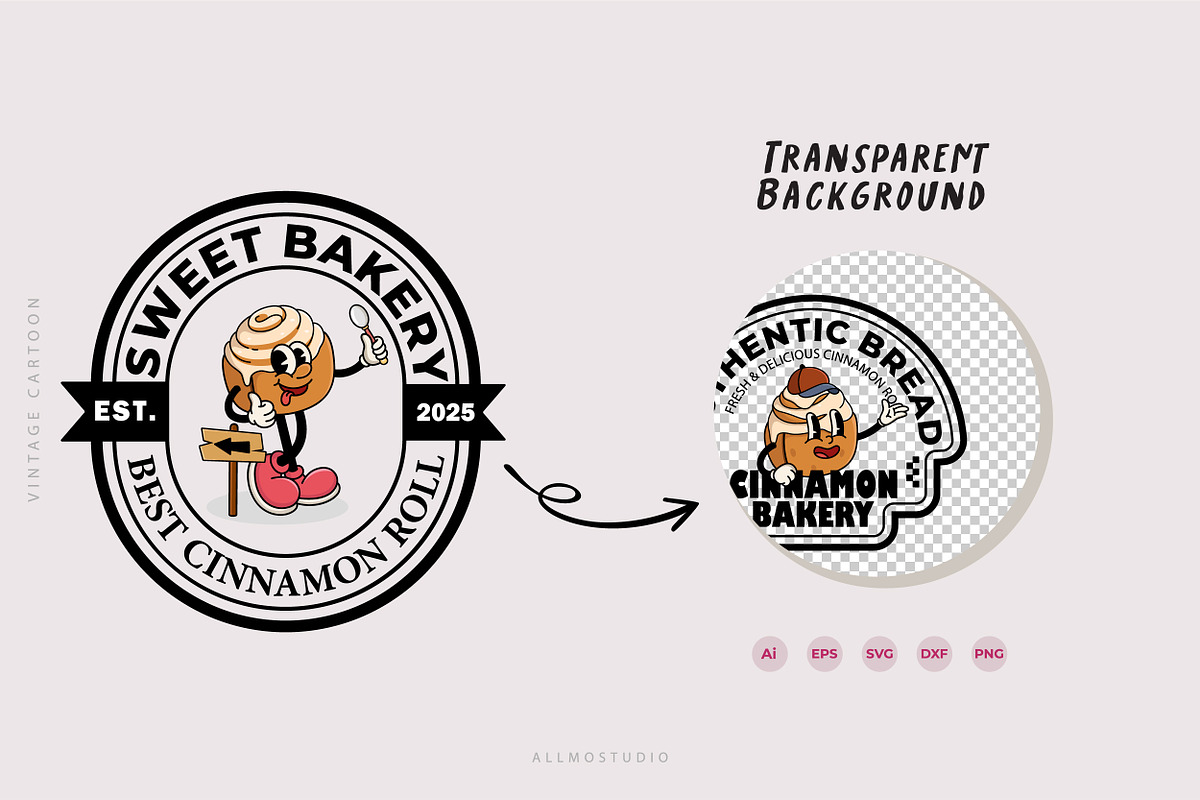 15 Variant Cinnamon Rolls Badges, a Food Illustration by Allmostudio (Photo 3 of 4)