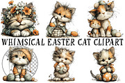 Whimsical Easter Cat Clipart, an Illustration by OK Design (Thumbnail 2 of 6)