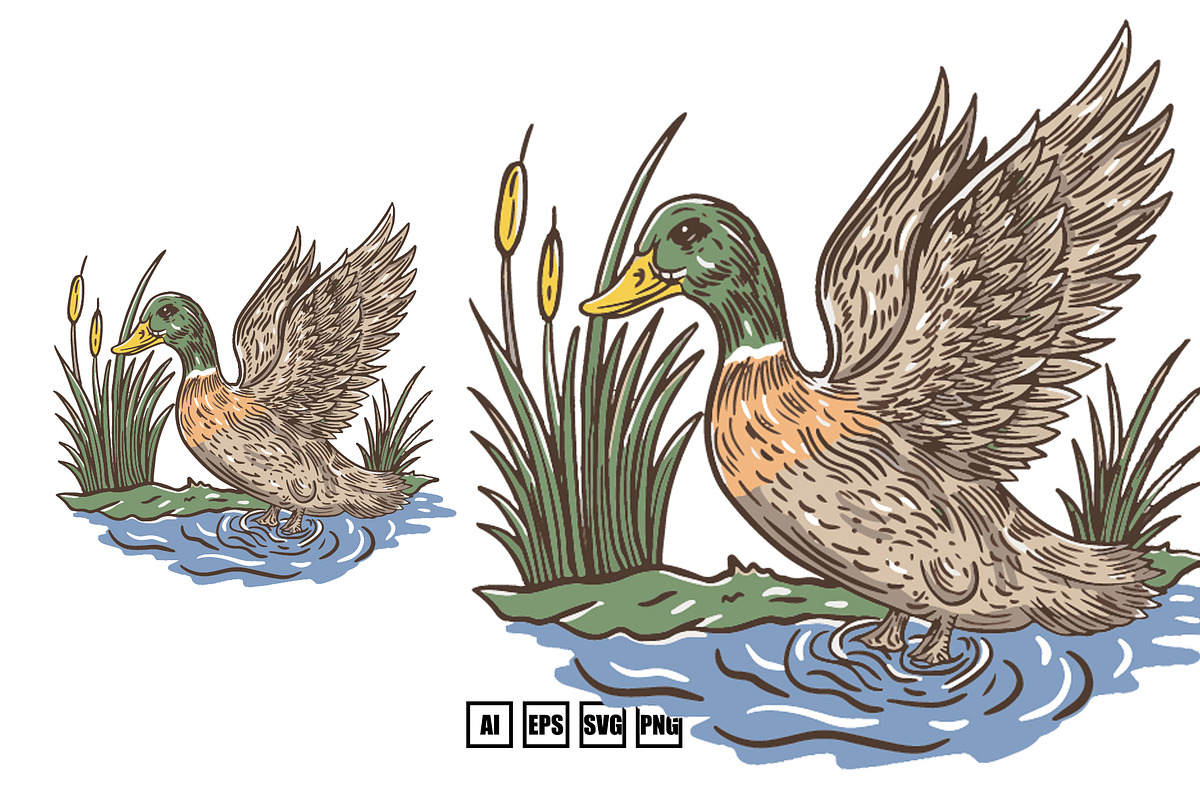 duck hunting community illustration, an Illustration by kalehstudio (Photo 5 of 5)