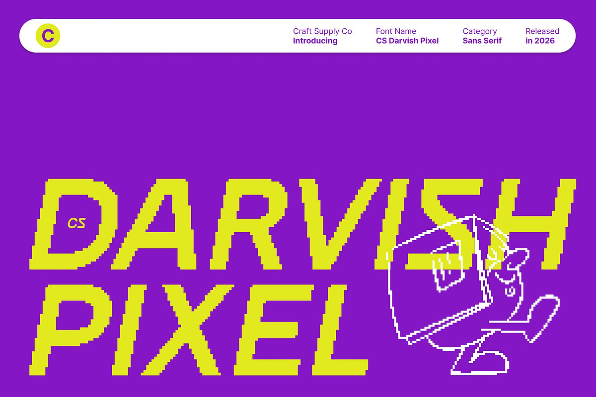 CS Darvish Pixel, a Sans Serif Font by Craft Supply Co. (Photo 1 of 8)