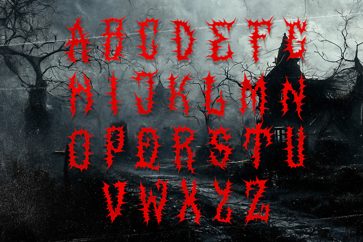 Anarcos Blackletter Metal Horror, a Blackletter Font by dansdesign (Photo 3 of 7)
