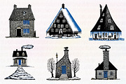 Winter Cottage PNG Bundle, an Illustration by CreationArt (Thumbnail 3 of 4)