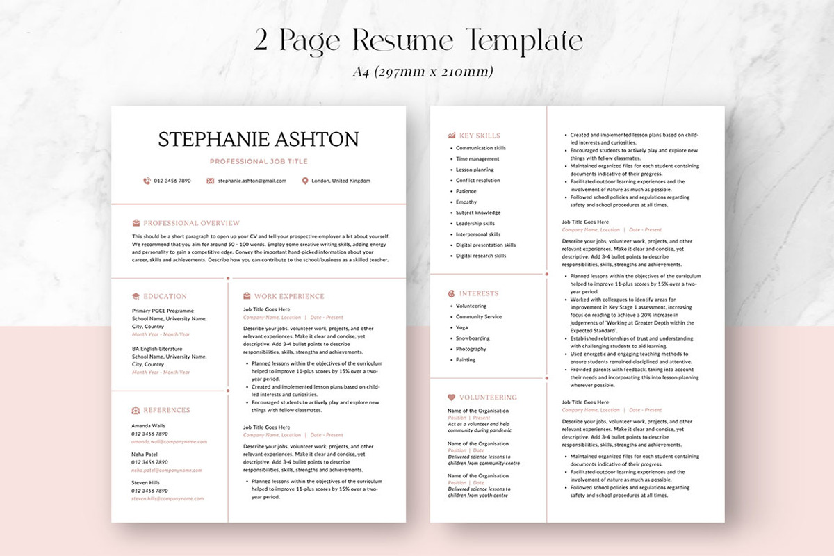 CANVA Resume Template / CV Set, a Resume Template by RWstudio (Photo 4 of 8)