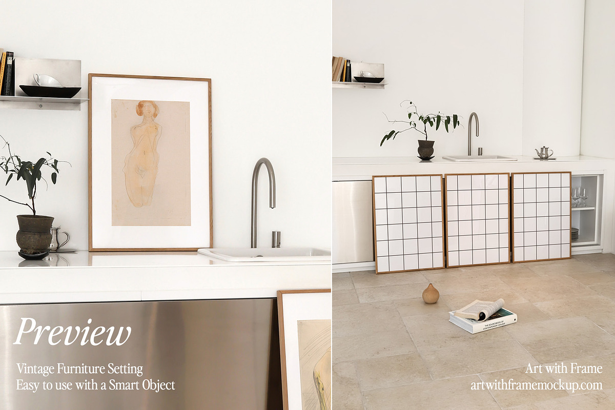 Modern Kitchen Interior Frame Mockup, a Product Mockup by ArtwithFrame (Photo 11 of 16)
