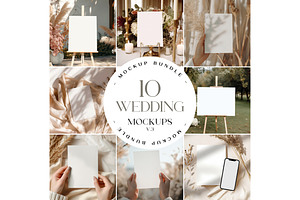 Invitation Mockup Bundle, Easel Sign, a Product Mockup by TatiMockup