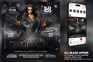 All Black Affair, a Flyer Template by darkmonarch
