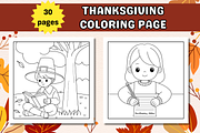 Cute Thanksgiving Coloring Page, a Seasonal Illustration by Salaly (Thumbnail 7 of 10)