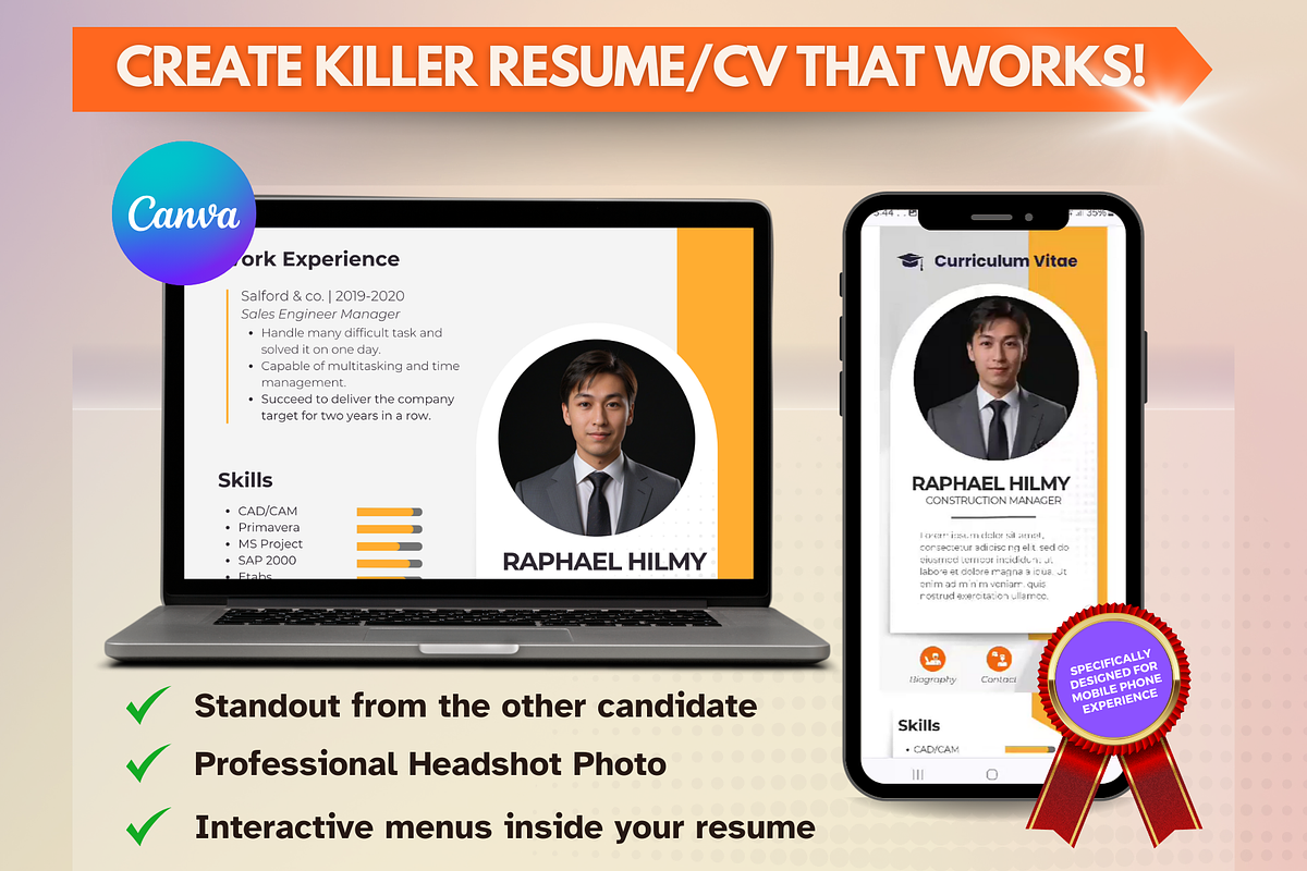 StarCV Pro-04|Canva Resume Template, a Landing Page Template by Omaikraf Studio (Photo 2 of 9)