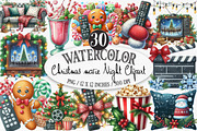 Christmas Movie Night Clipart, an Illustration by Designking (Thumbnail 1 of 4)