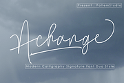 Achange Duo Style, a Script Font by PollemSt (Thumbnail 1 of 9)