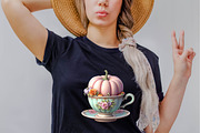 Pastel Pumpkin Sublimation Clipart B, an Illustration by SVGArt (Thumbnail 3 of 8)