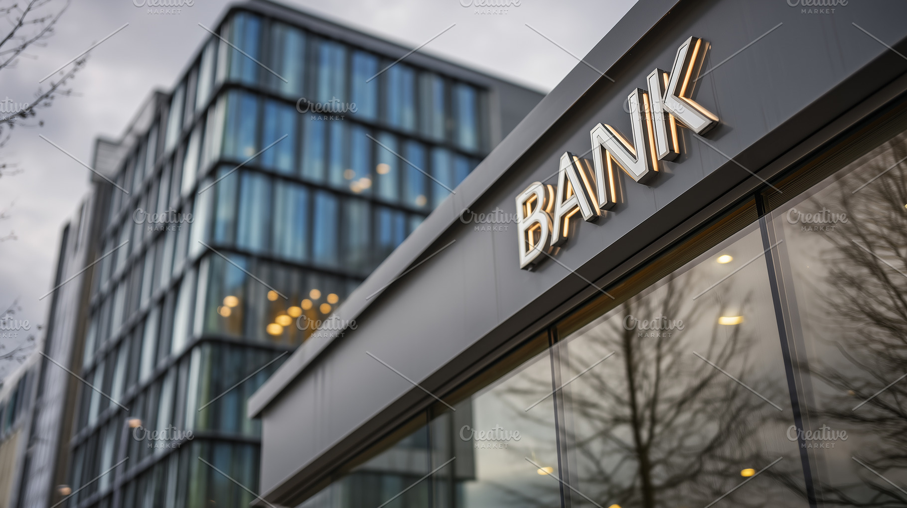 Modern office building classic bank, a Business Photo by MistyDay