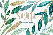 Shine gold leaves Watercolor clipart, an Illustration by LABFcreations (Thumbnail 1 of 5)