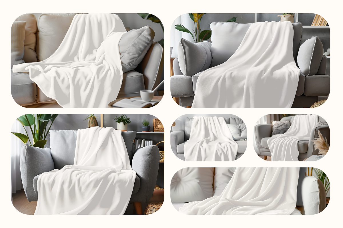 Blanket on Sofa Canva Mockup Bundle, a Household Mockup by Hafsa Studio 85 (Photo 2 of 2)