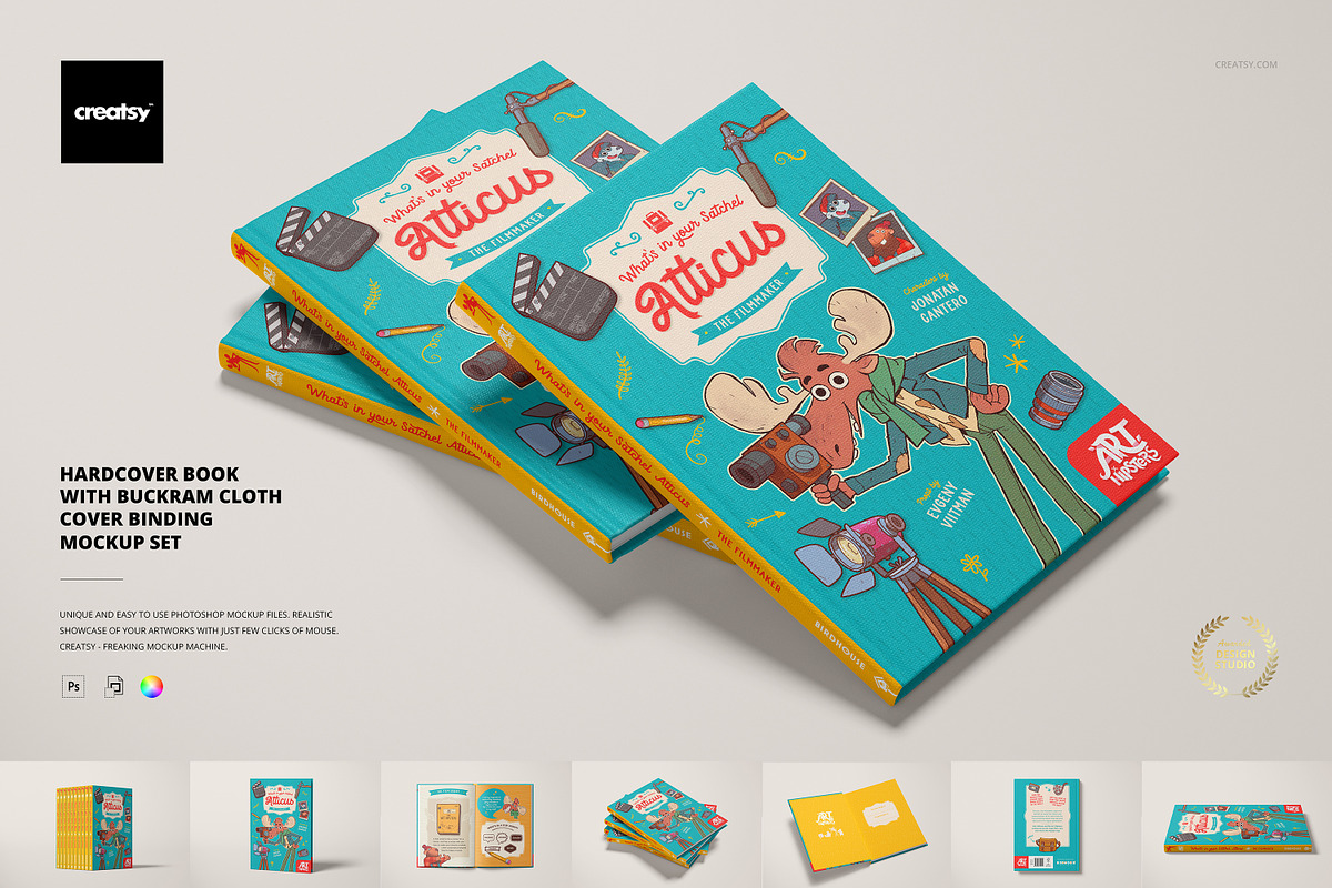 Buckram Hardcover Book Mockup, a Books & Magazine Mockup by creatsy5 (Photo 1 of 23)