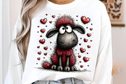 Funny Valentine Sheep Clipart Bundle, an Illustration by SinaCreation (Thumbnail 7 of 11)