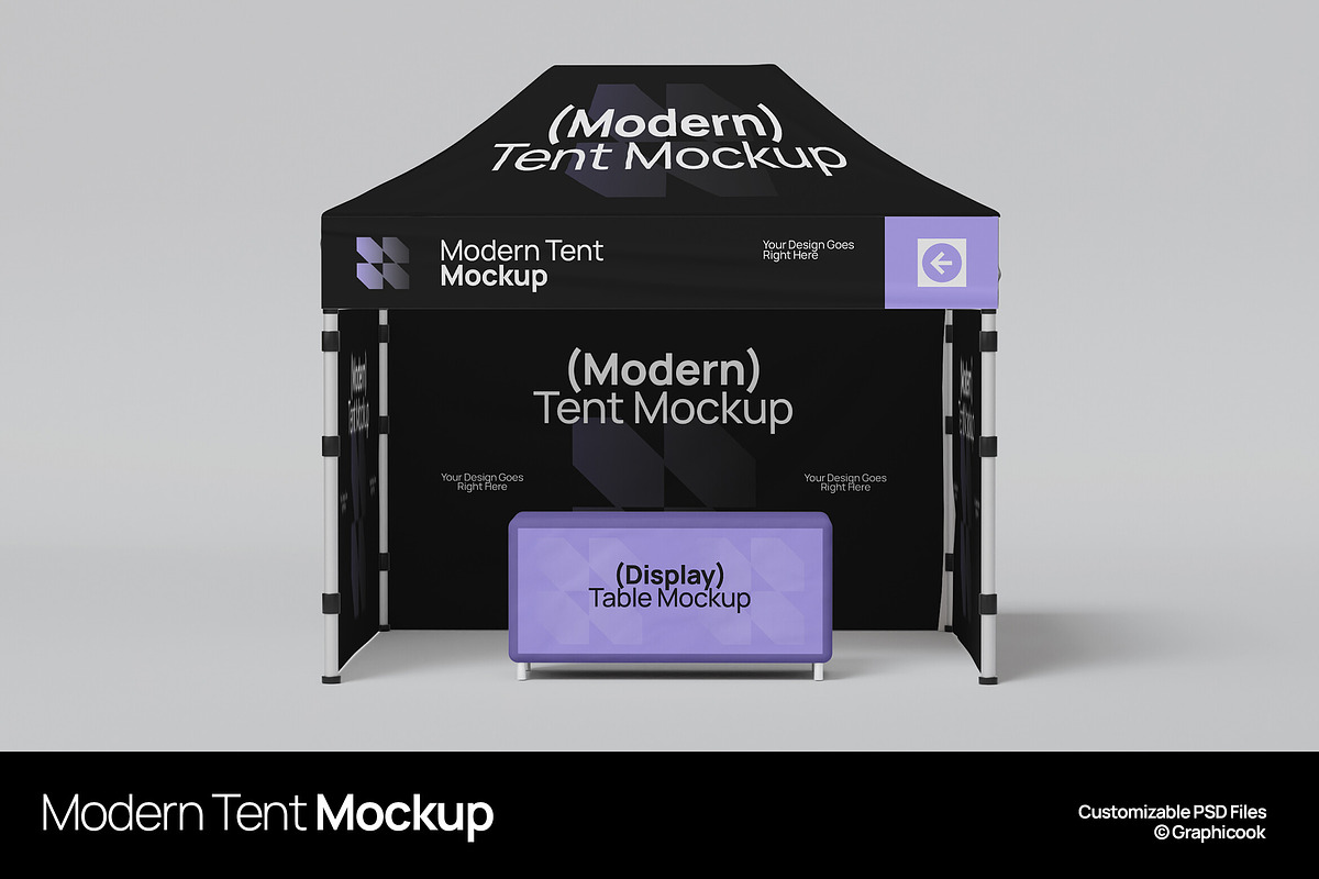 Modern Tent Mockup PSD, a Merchandise Mockup by Akrinity Digital (Photo 1 of 4)