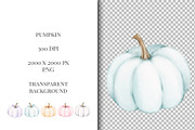 Pumpkin watercolor clipart., an Illustration by ARTVracovska (Thumbnail 2 of 3)