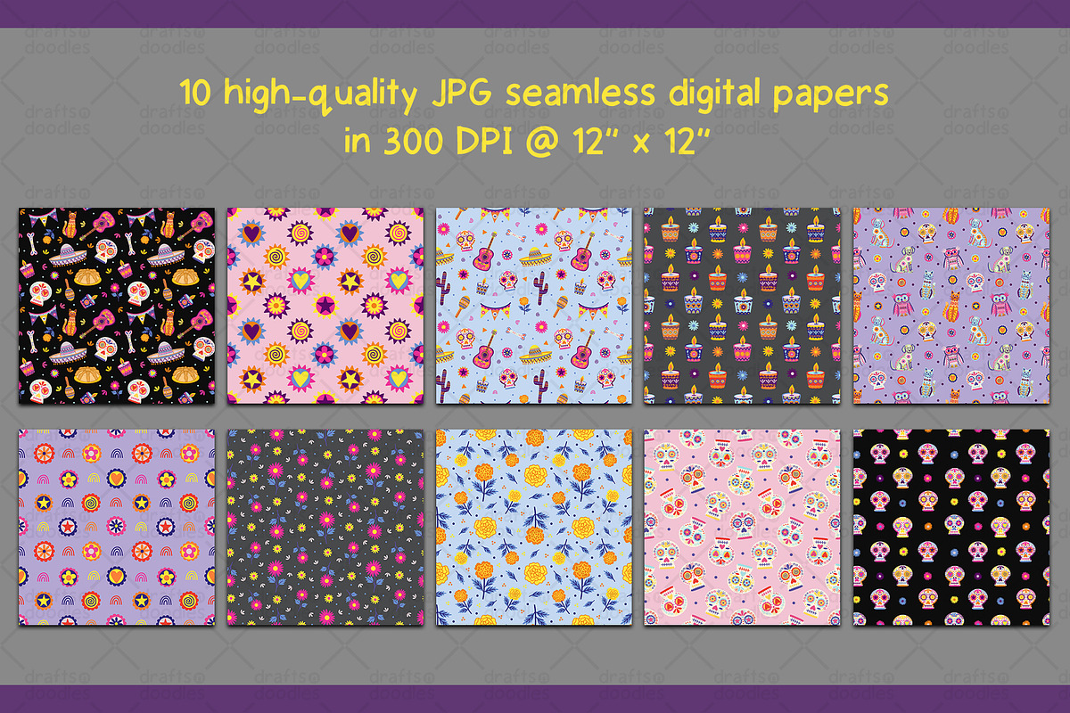 Day of the Dead Graphic Set, a Pattern Graphic by Drafts n Doodles (Photo 4 of 6)