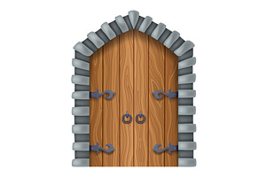 Medieval gate, closed. Castle, an Object Illustration by the8monkey