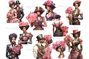Pink Steampunk Valentine's Day PNG, a Seasonal Illustration by GlamArtZhanna (Thumbnail 3 of 4)