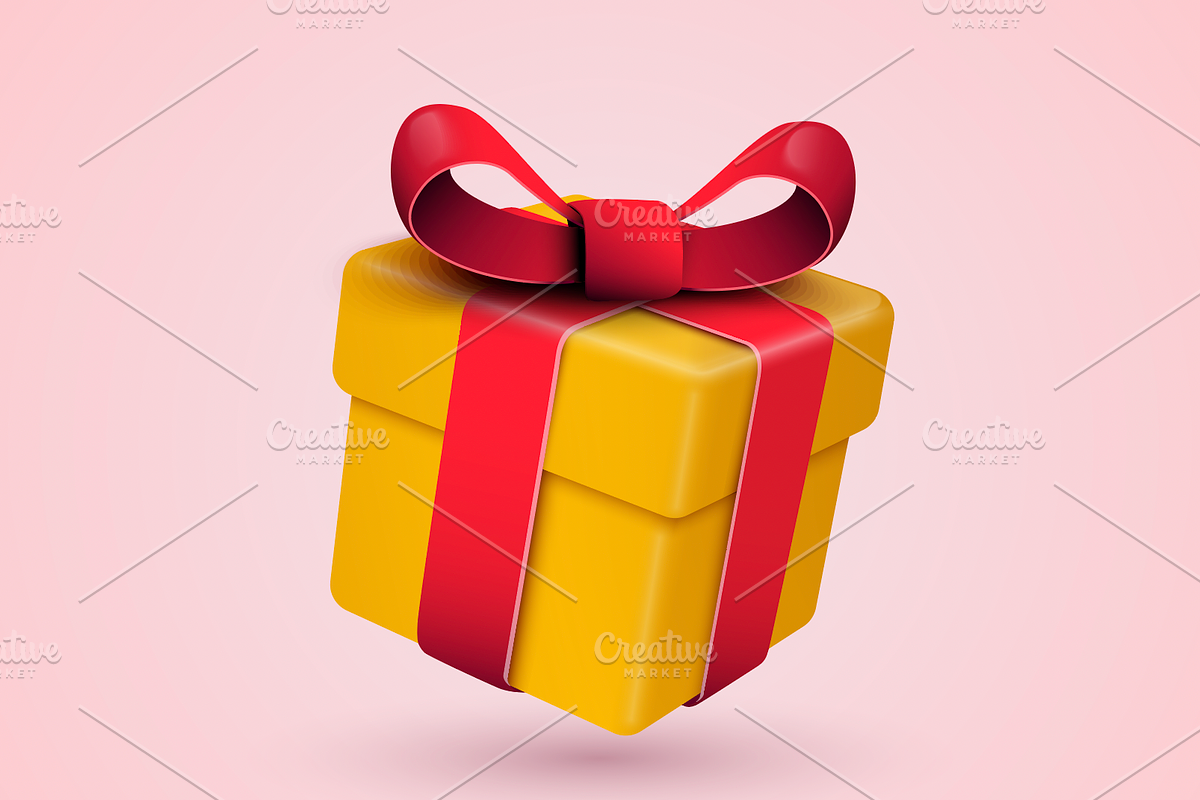 Package Or Gift With Red Ribbon, an Object Illustration by Black White Mouse Design (Photo 1 of 2)