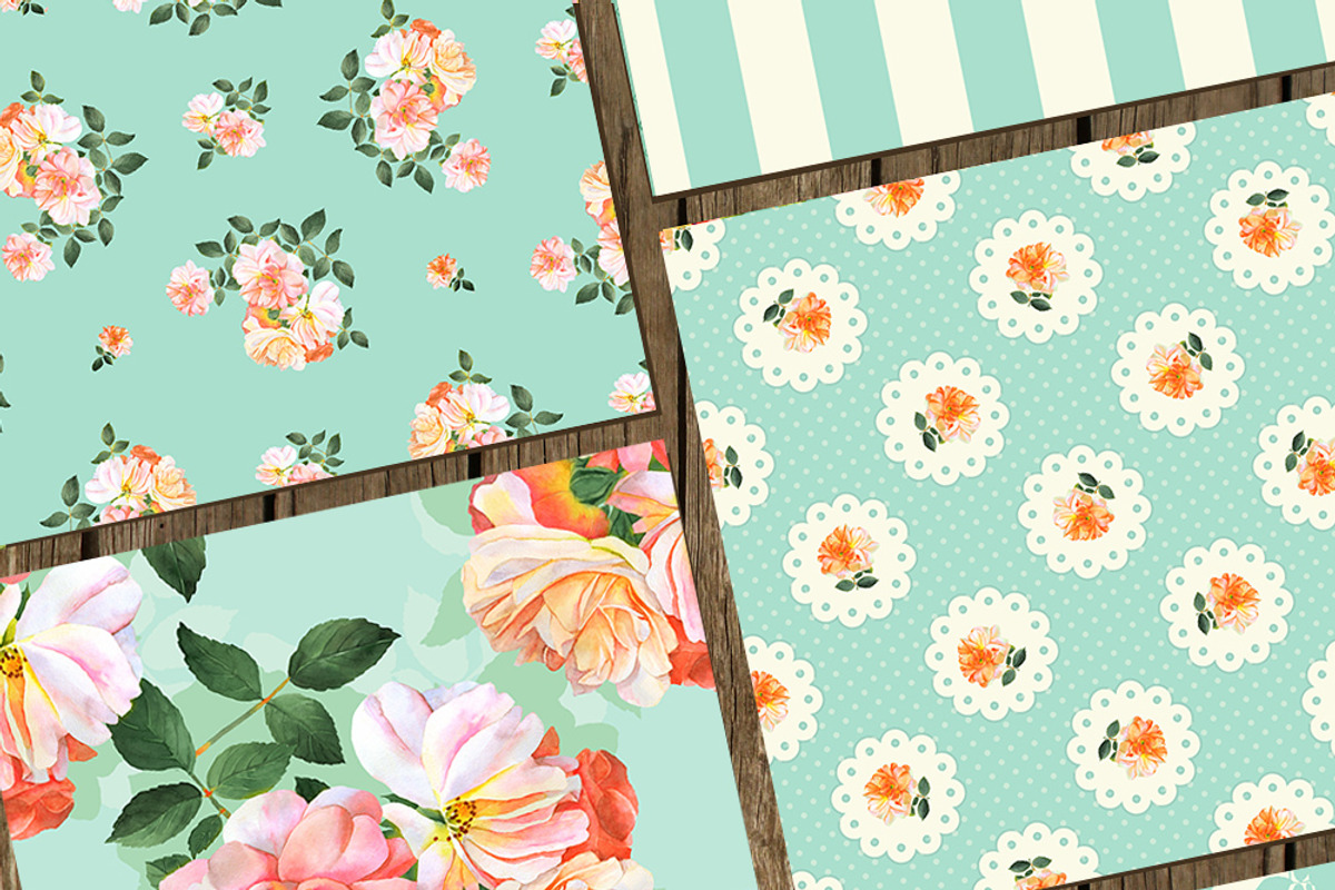 Watercolor patterns with roses, a Pattern Graphic by AnnelyBlooms (Photo 2 of 3)