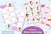 Rhythmic gymnastics characters set, a Sport Illustration by Ksenya Savva (Thumbnail 9 of 10)